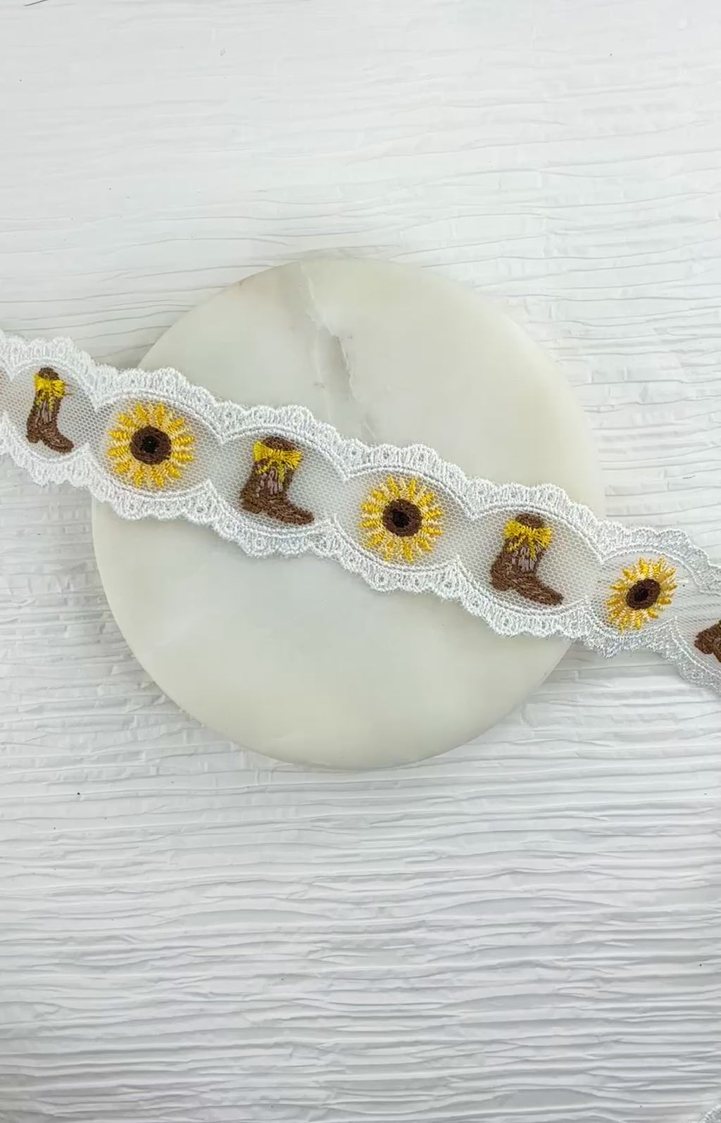 Sunflower Cowgirl Boots Bow Lace - RTS
