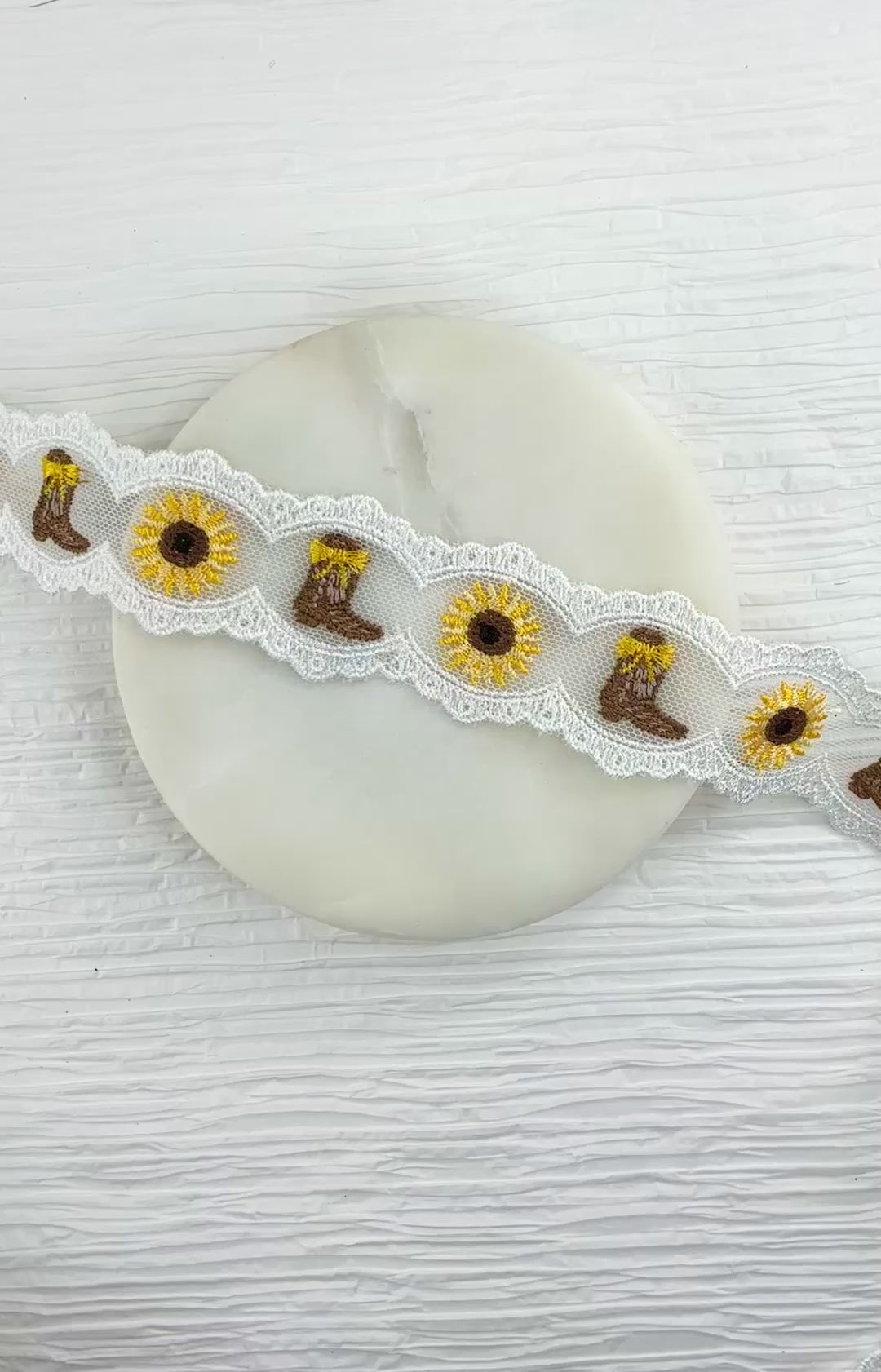 Sunflower Cowgirl Boots Bow Lace - RTS