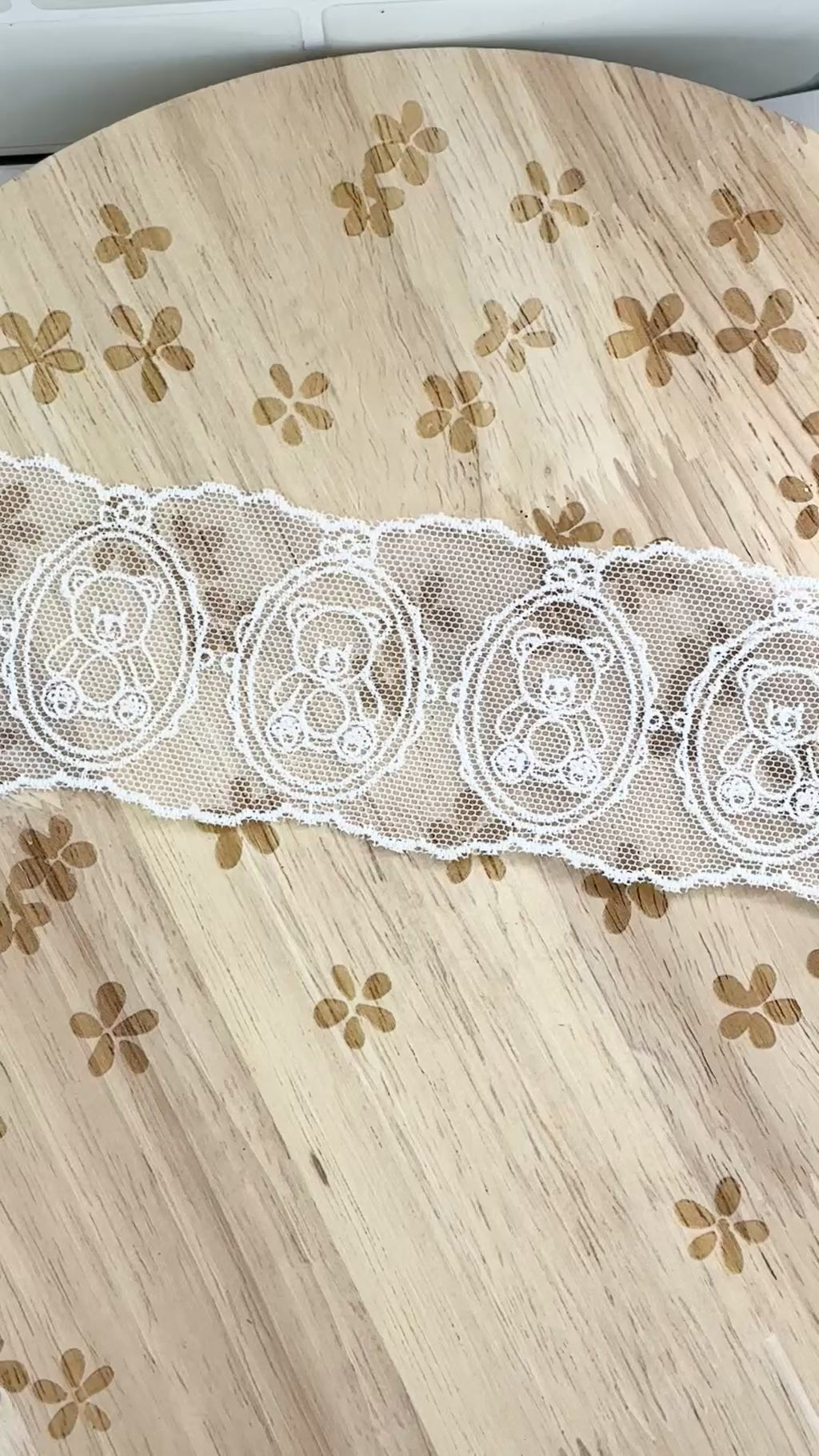 Member Appreciation Custom Delicate Teddy Bear Lace Trim- RTS