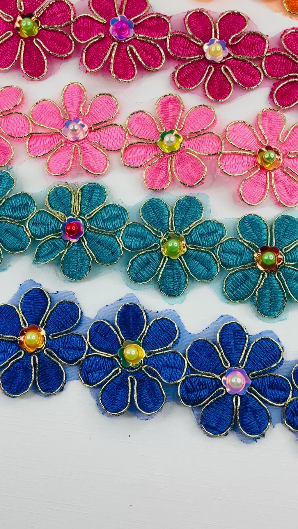 Bright Floral Lace Trim Collection