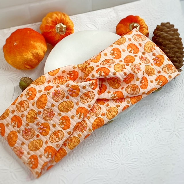 Pumpkin Patch Bow Strip, Baby Headwrap and Scrunchie Collection