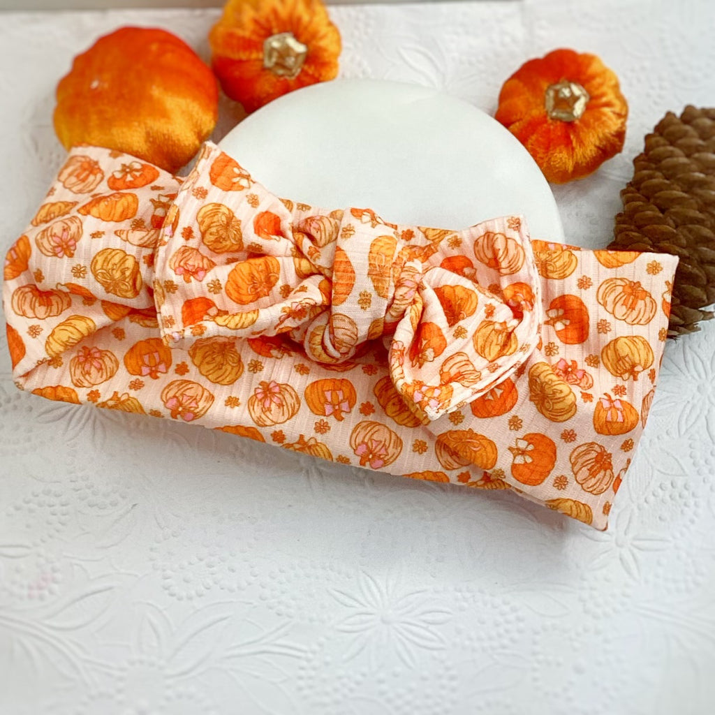 Pumpkin Patch Bow Strip, Baby Headwrap and Scrunchie Collection