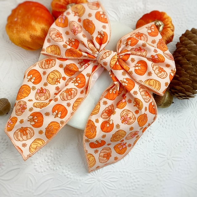 Pumpkin Patch Bow Strip, Baby Headwrap and Scrunchie Collection