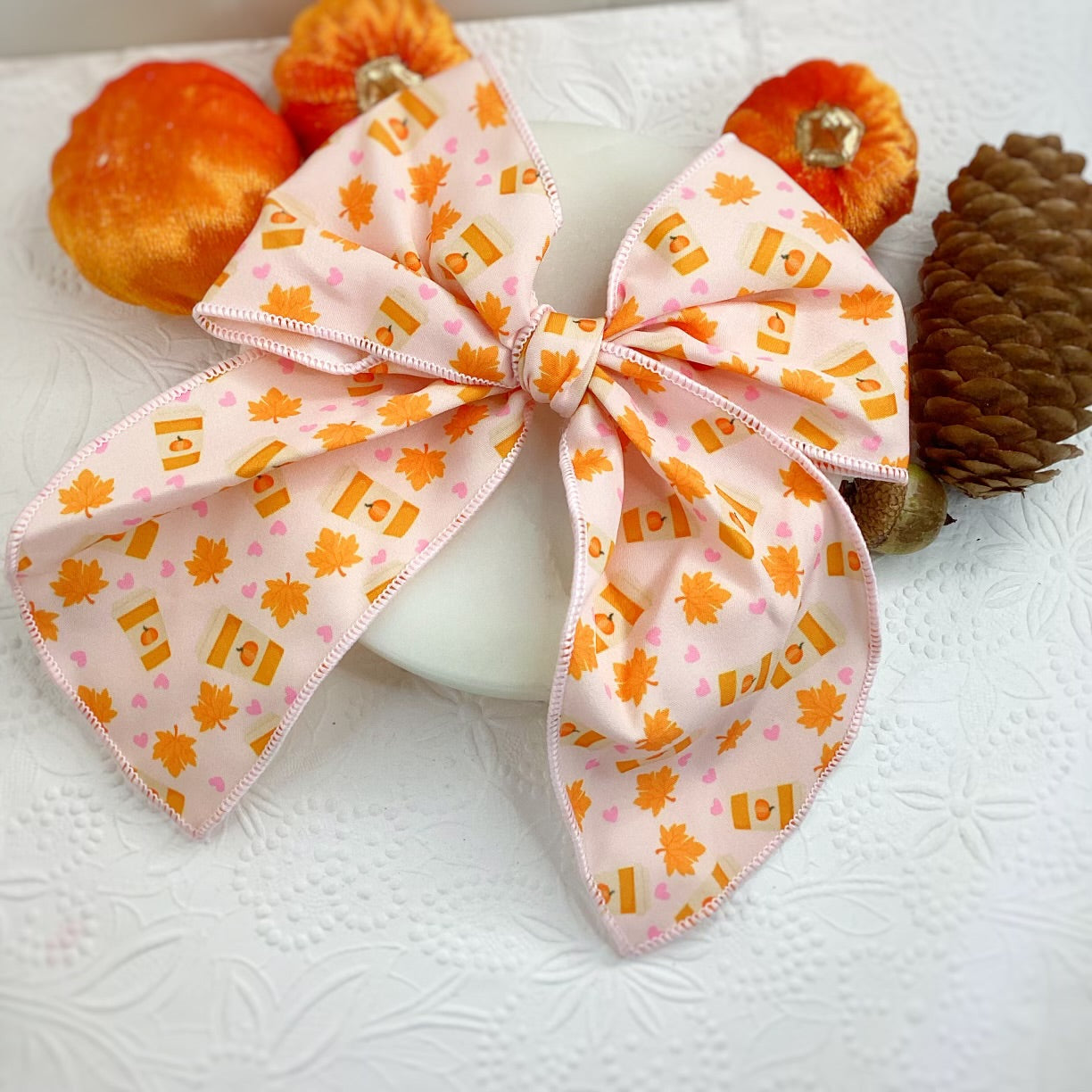 A Little Pumpkin Spice Bow Strip and Scrunchie Collection