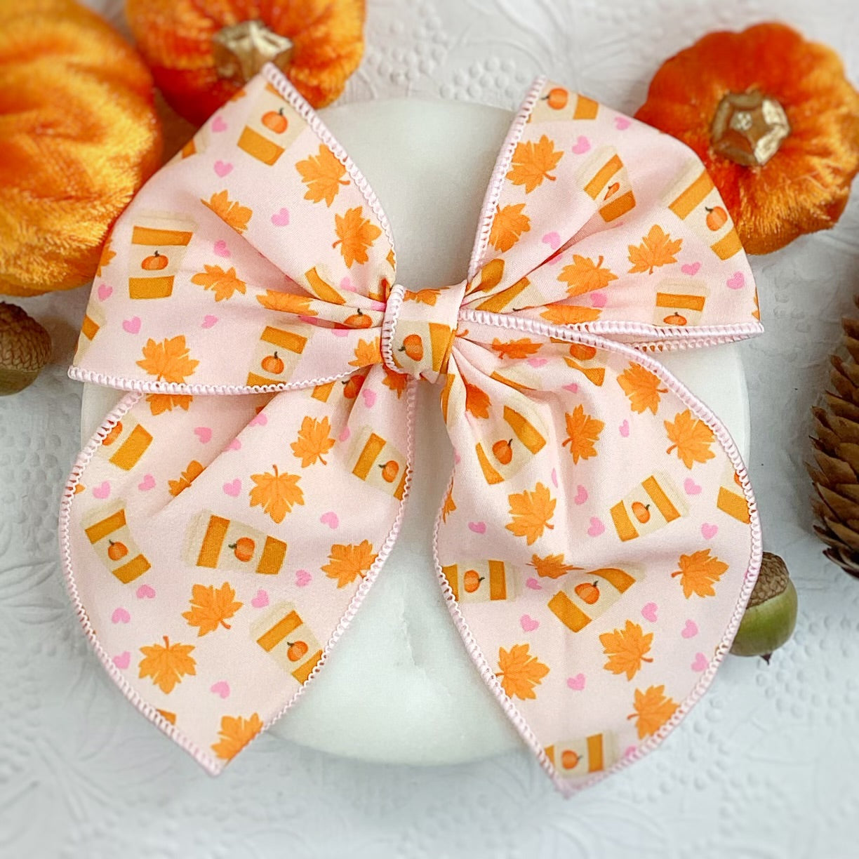 A Little Pumpkin Spice Bow Strip and Scrunchie Collection