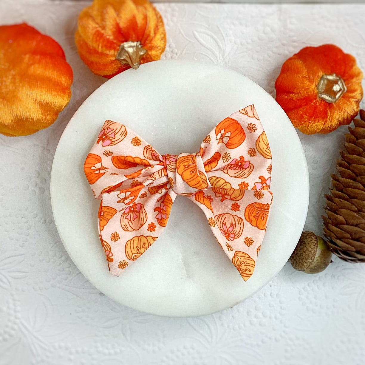 Pumpkin Patch Bow Strip, Baby Headwrap and Scrunchie Collection