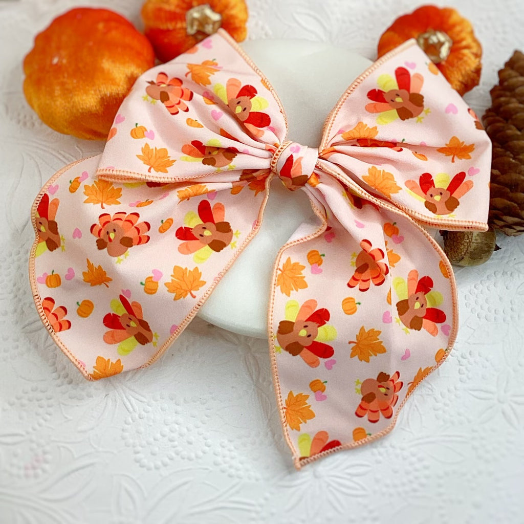 Tiny Turkey Quinn Scrunchie, Headband and Bow Collection