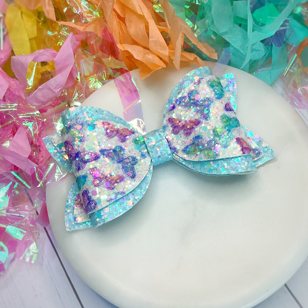 Butterfly Fantasy Riley Bow and 4.5” Faux Leather Bow Collection