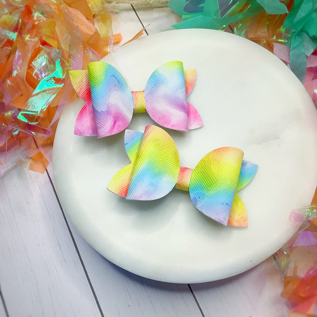 Bright Tie Dye Riley Pigtail Bows