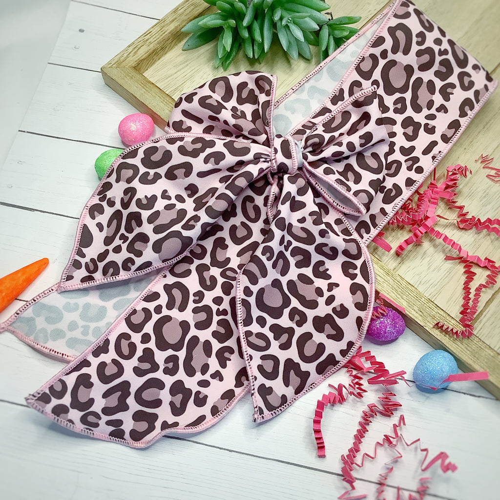 Pink Leopard Quinn Scrunchie and Bow Collection