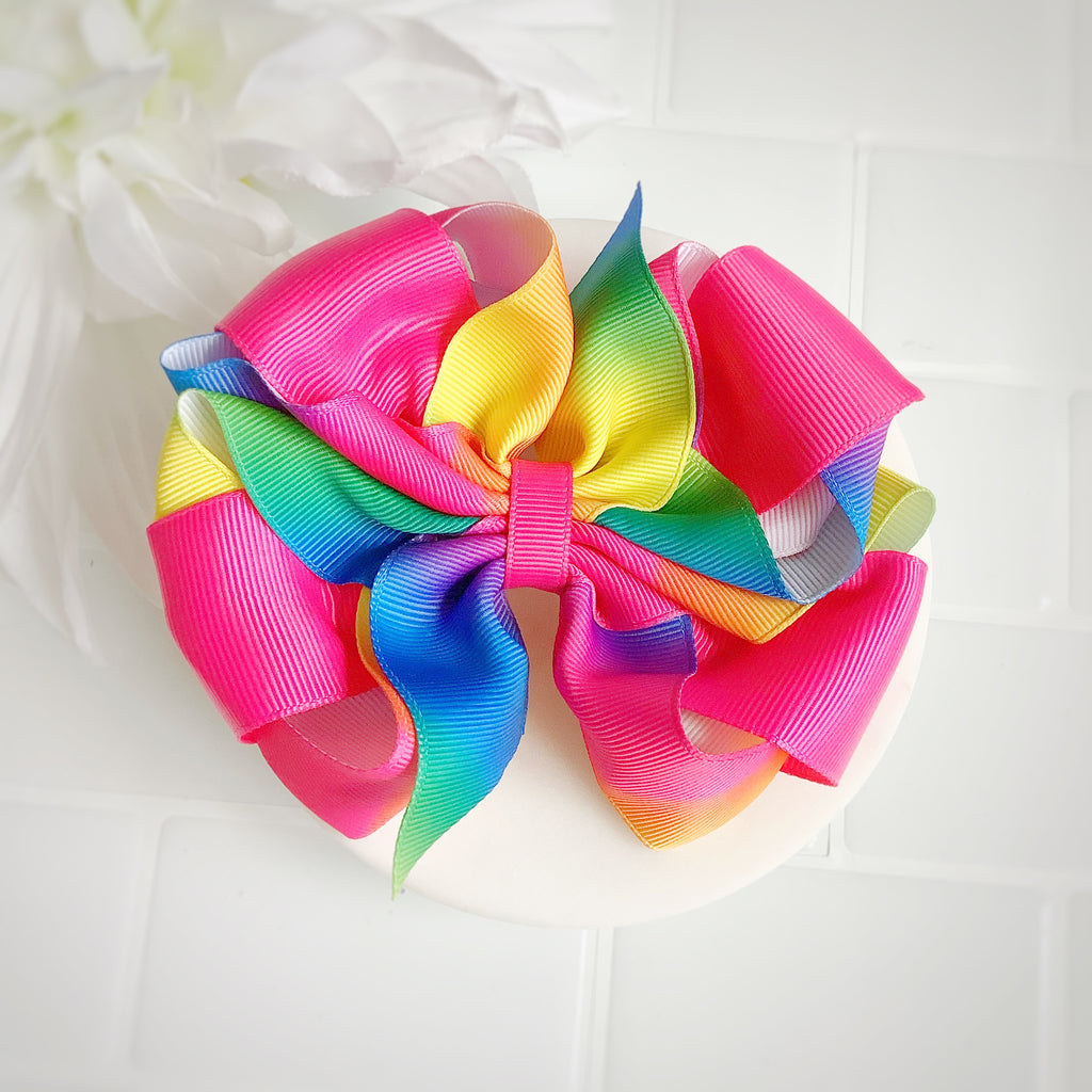 Rainbow Swirl Jumbo Blossom Bow Collection