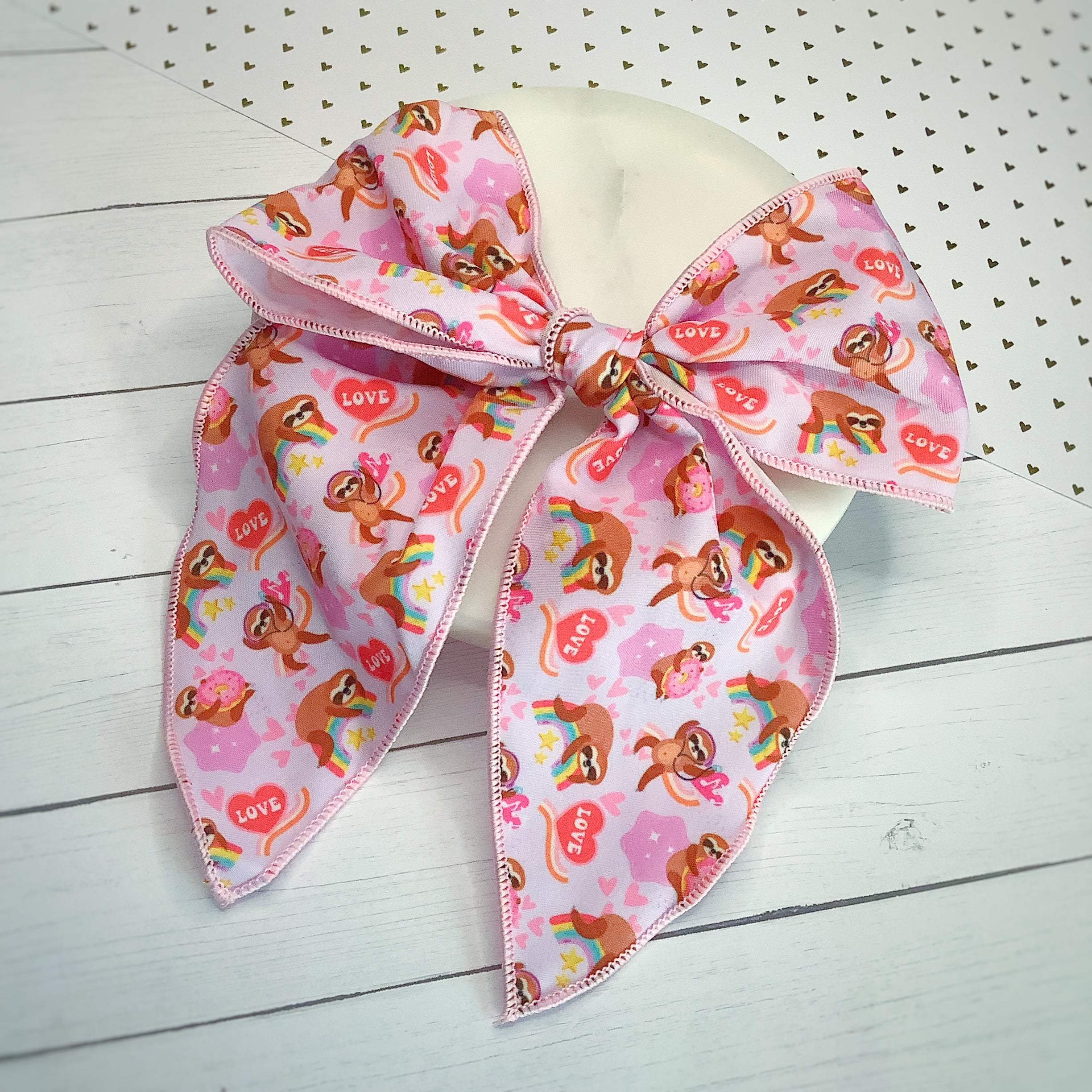 Happy Sloths Bow Strip and Scrunchie Collection