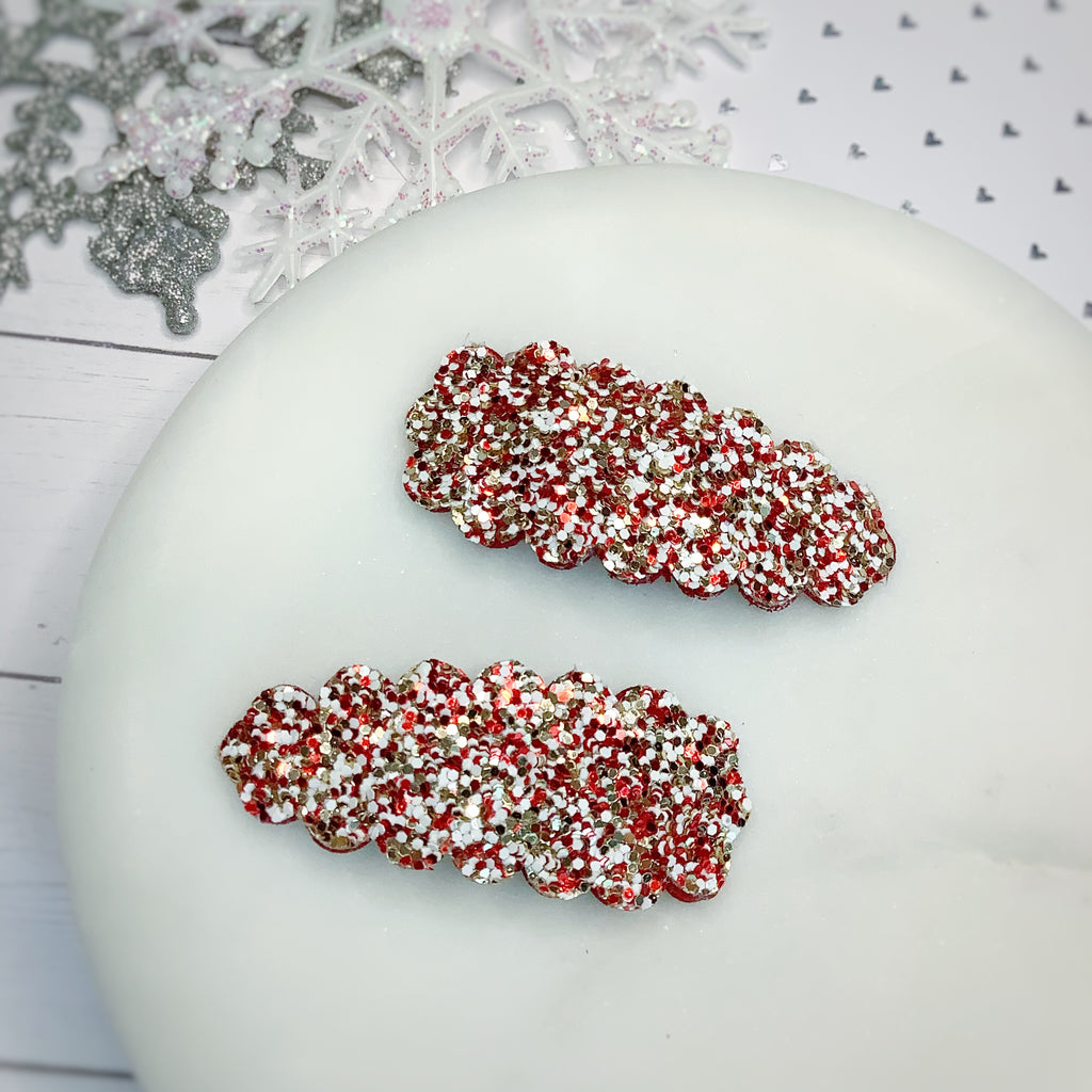 Gingerbread Glitter Snap Clip Duo