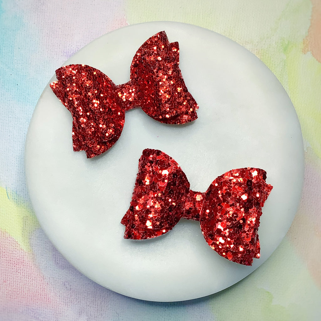 Chunky Glitter Mini Harper Pigtail Bow Collection