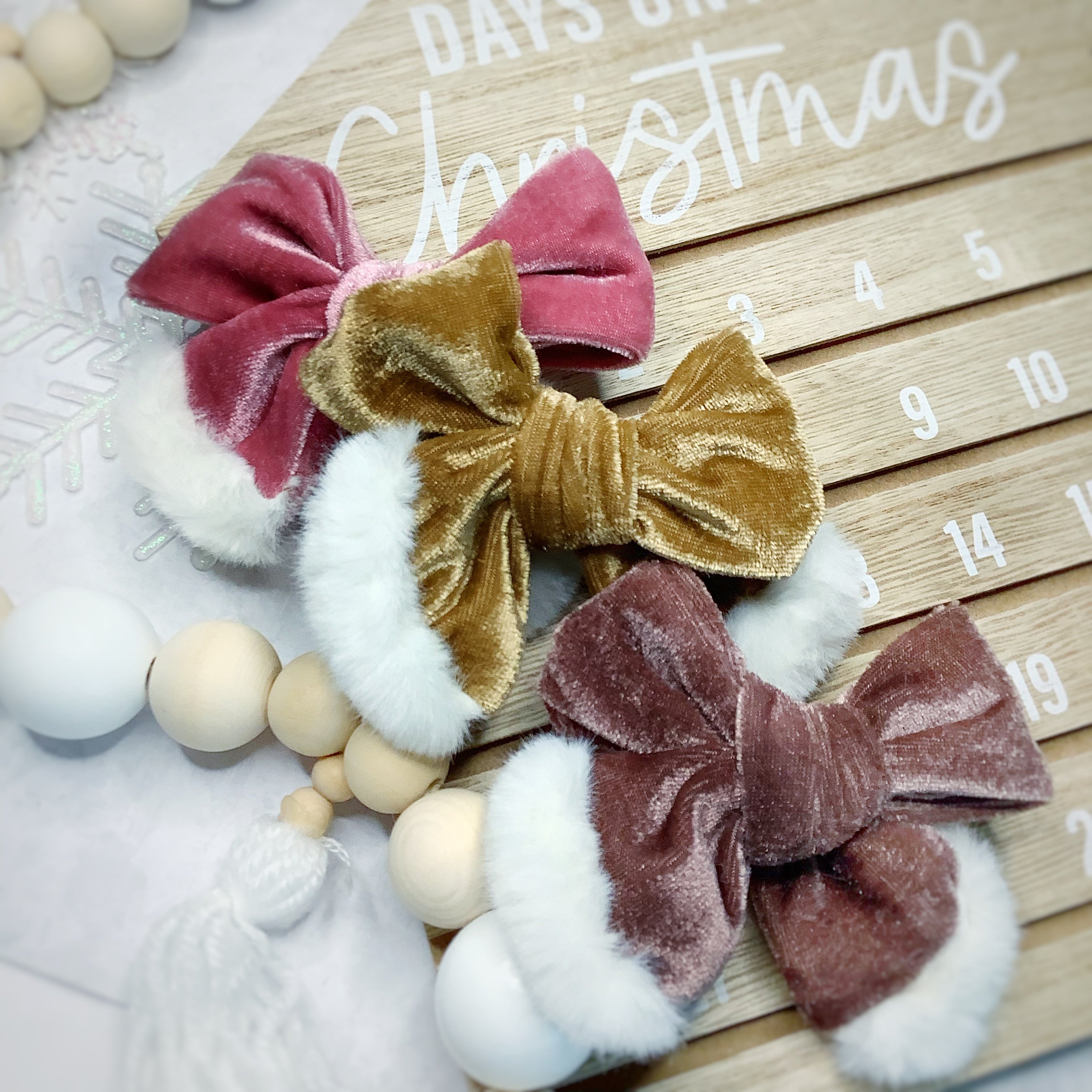 Luxe Fur and Velvet Pre-Tied Bow Strip Collection