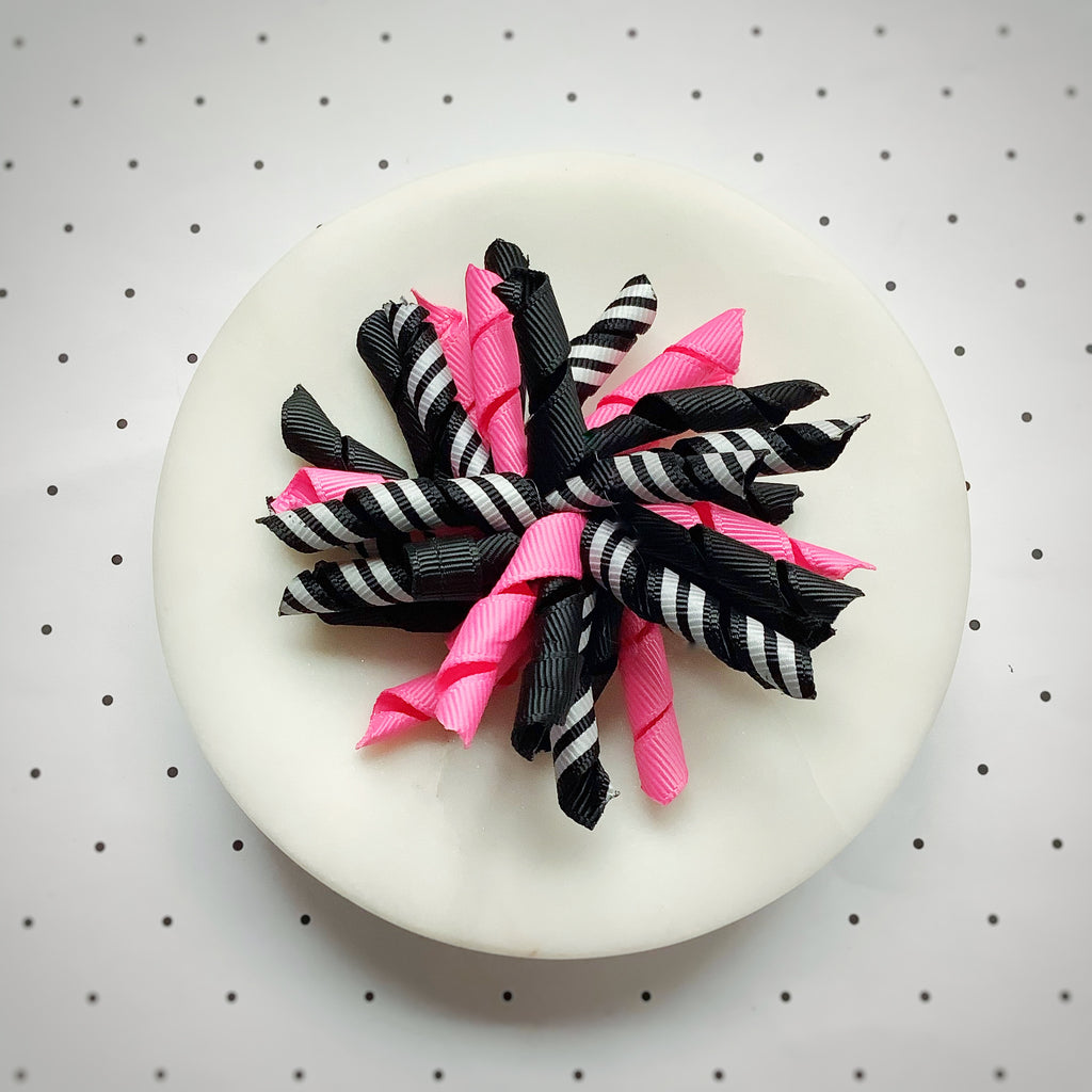 Pink and Black Korker Bows