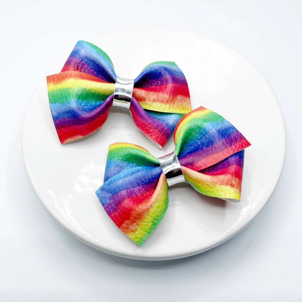 Rainbow Lover Twist Pigtail Bows