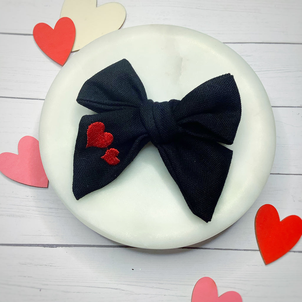 Embroidered Hearts Bow Strip Collection