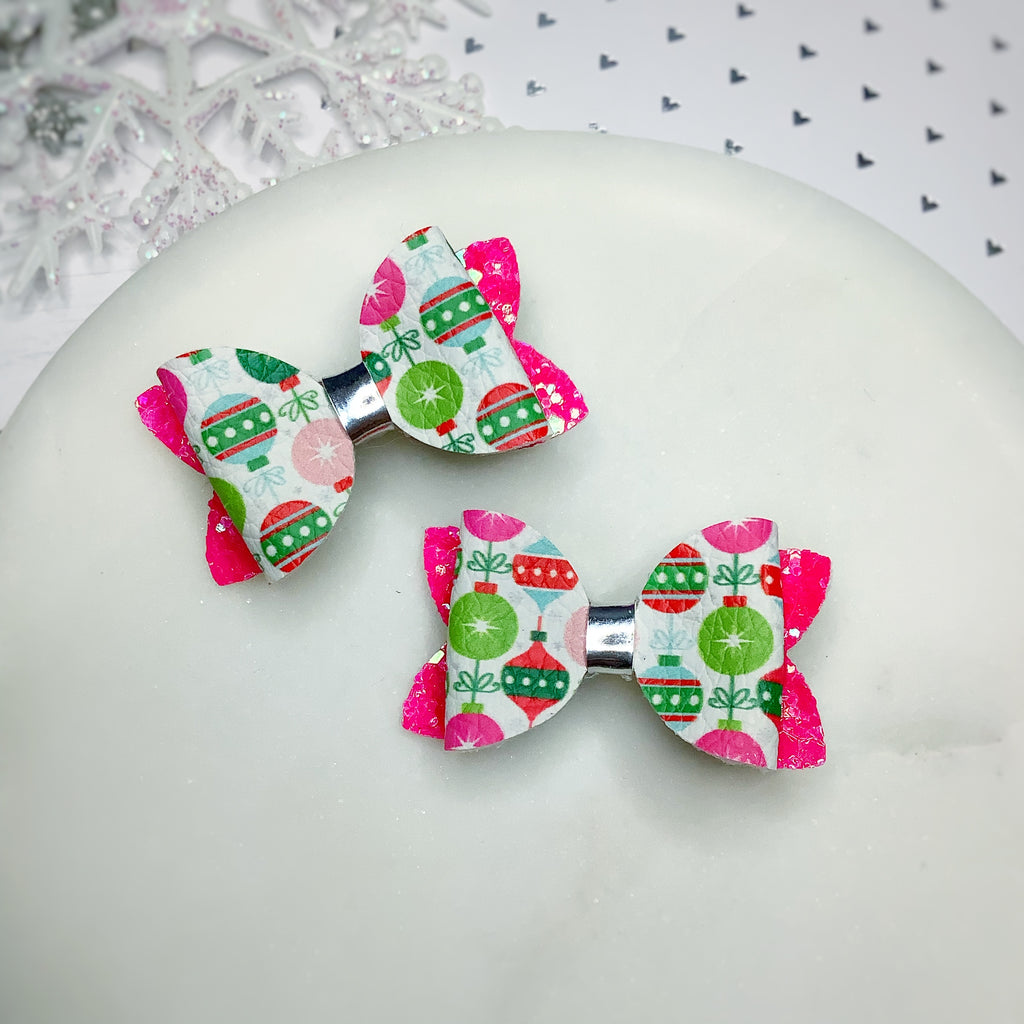 Pink Ornaments Micro Mini Bow and 3.5” Bow Collection