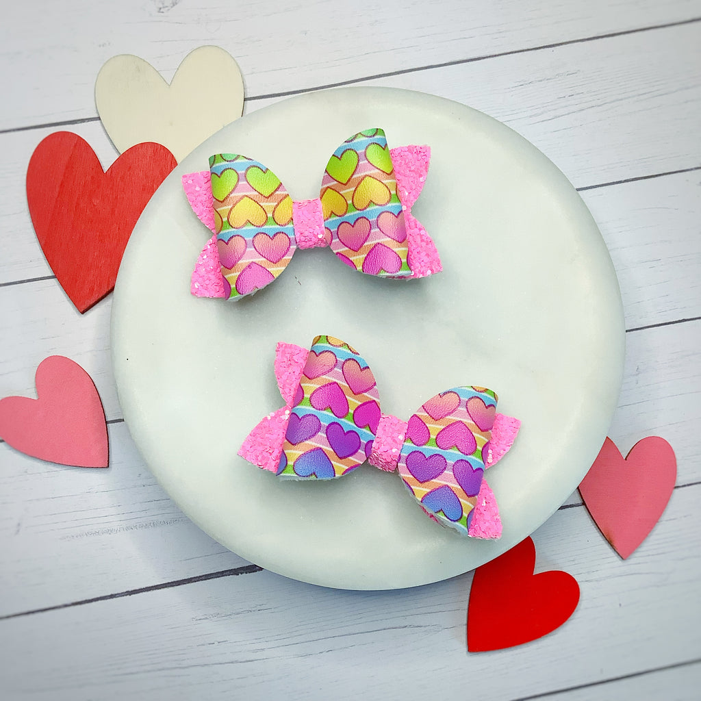 Rainbow Hearts Riley Bow and 3.5” Bow Collection