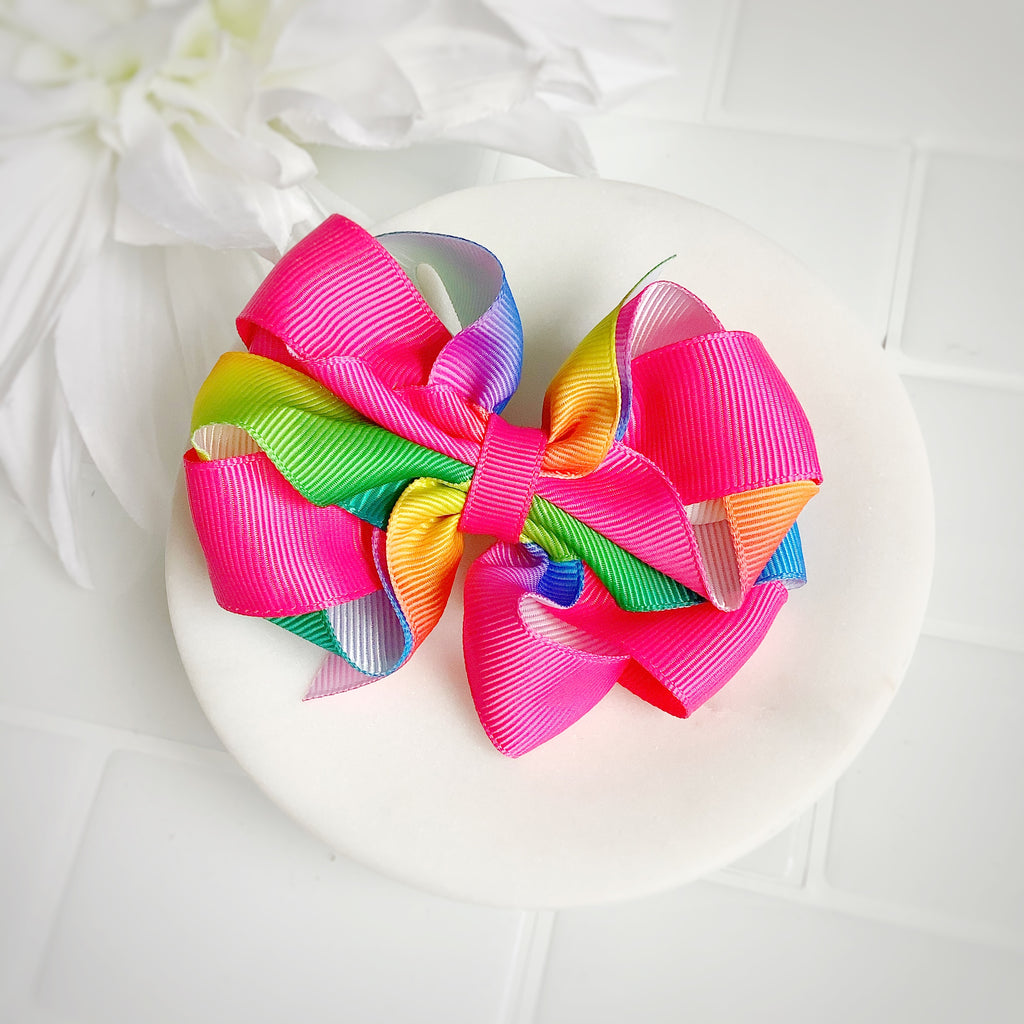 Rainbow Swirl Blossom Bow Collection