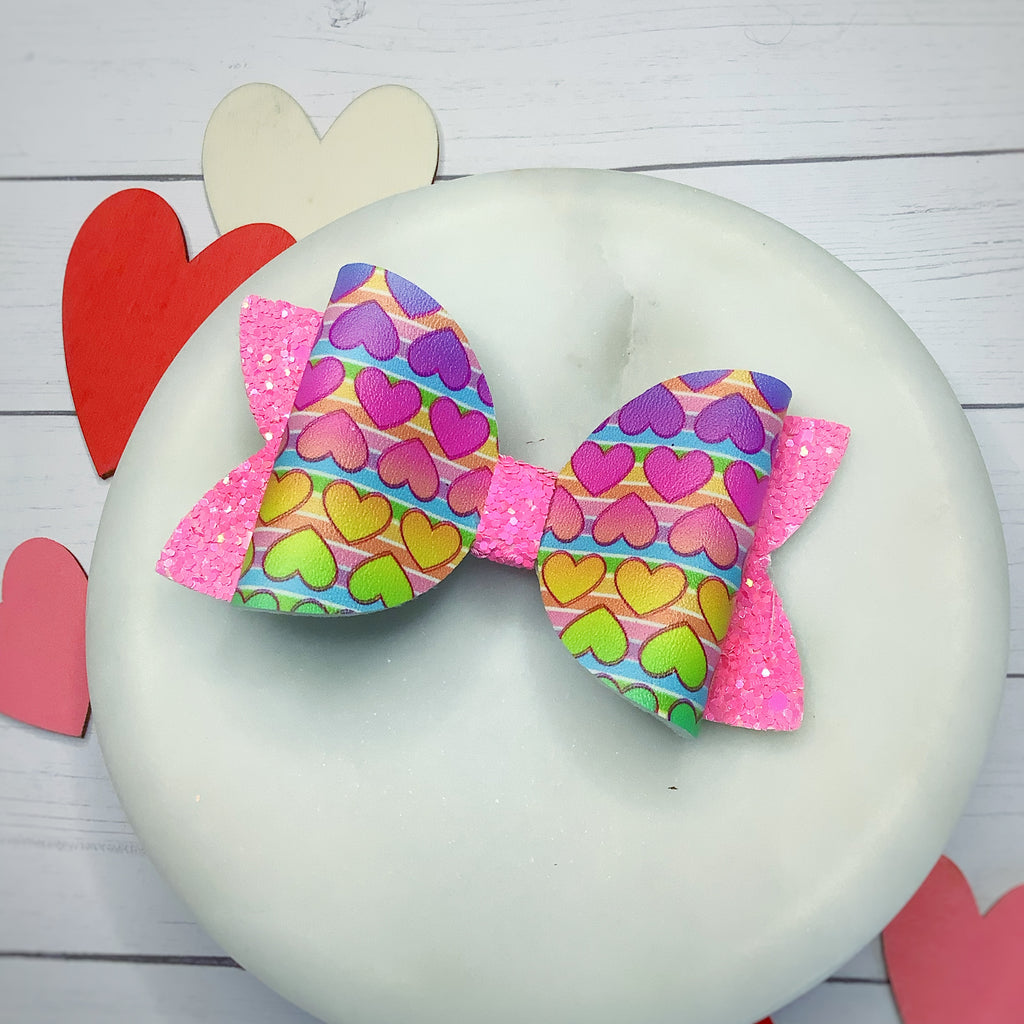 Rainbow Hearts Riley Bow and 3.5” Bow Collection