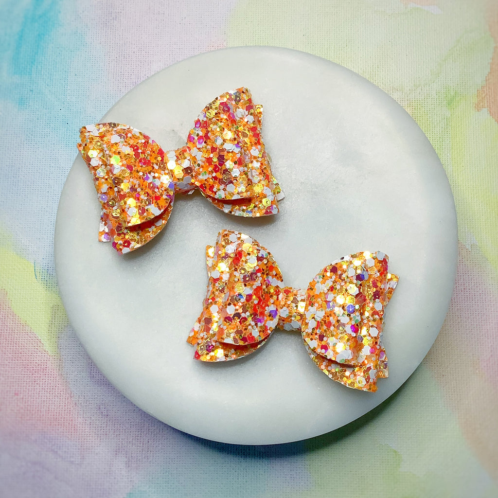 Chunky Glitter Mini Harper Pigtail Bow Collection