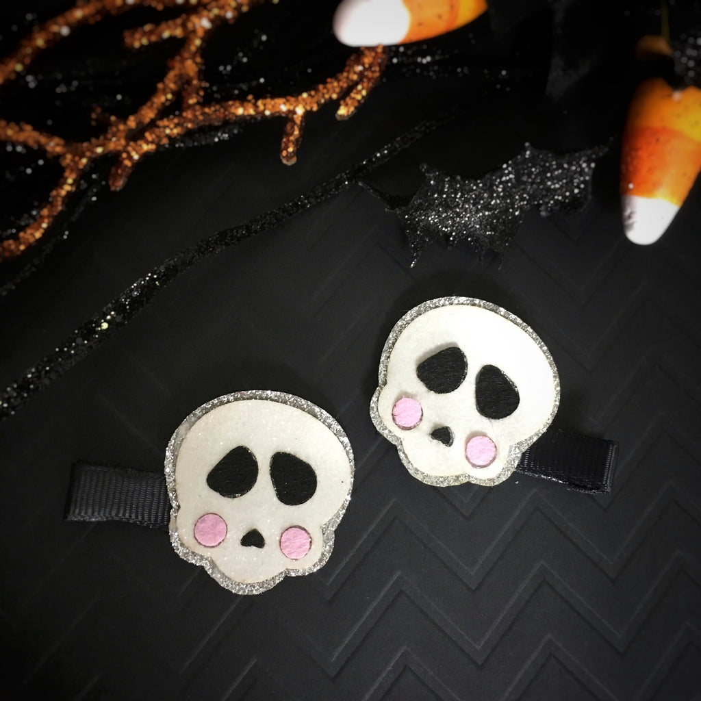 Bats and Bones Spooky Pigtail Clips-TheBowsandtheBees