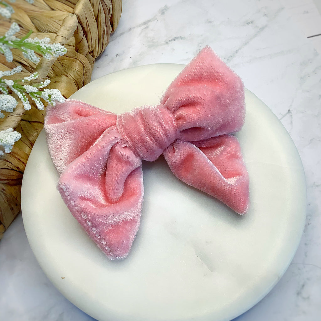 Pastel Velvets Bow Collection- 2 Sizes